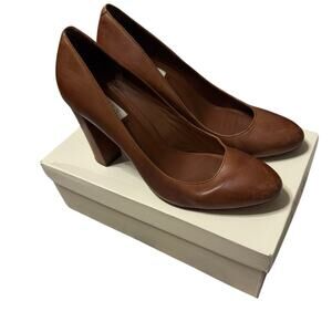 Ralph Lauren Leather Velda Heels Pumps Tan Size 9.5